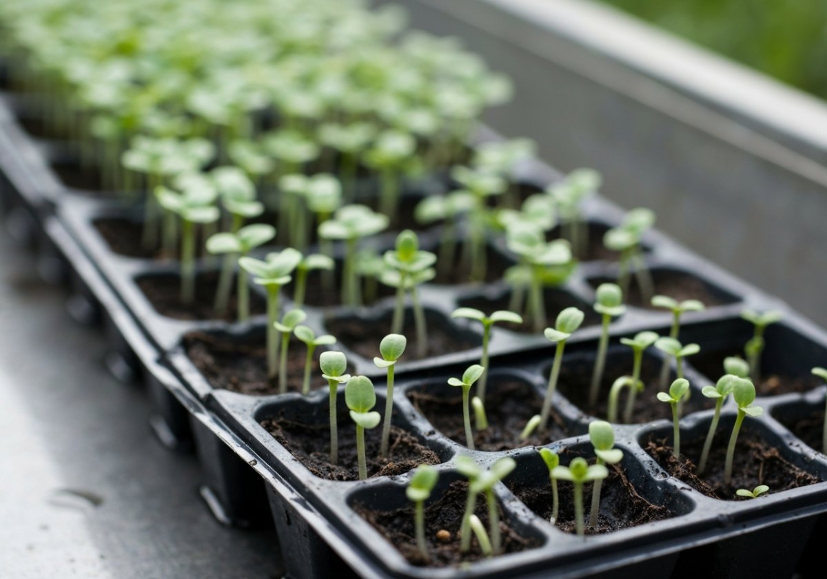 Bottom-watering wicks moisture up evenly without disturbing the seed or compacting the surface. (imagem gerada por IA)