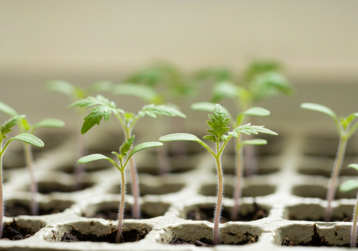 Cotyledons (the seed leaves) appear first; the true leaves that follow signal the start of real growth. (imagem gerada por IA)