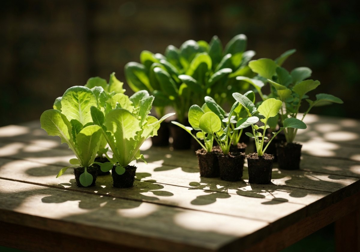Hardening off eases indoor seedlings into sun and wind over one to two weeks. (imagem gerada por IA)