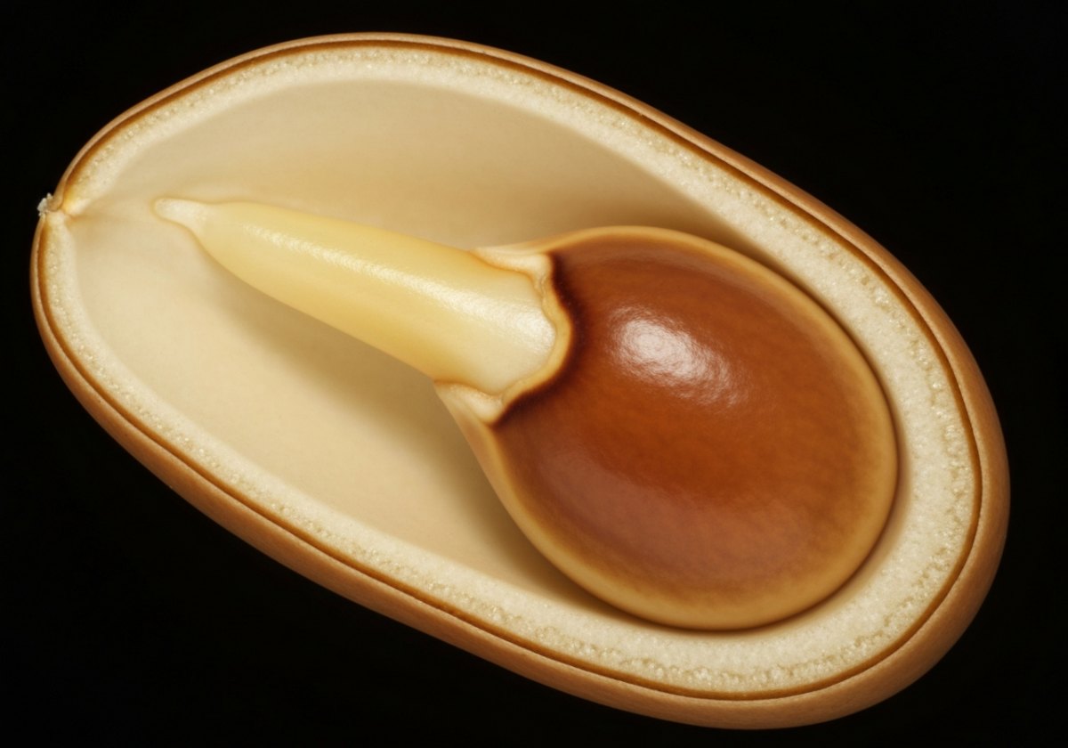 A seed is not a beginning from nothing — it is a fully packed embryo waiting for the right cue. (imagem gerada por IA)
