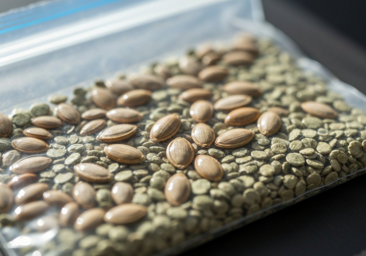 Cold moist stratification in the fridge mimics winter and unlocks physiologically dormant seed. (imagem gerada por IA)
